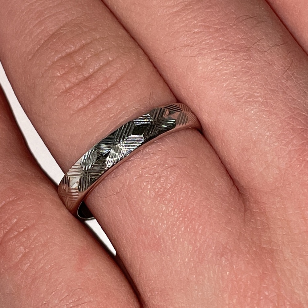 Solid 14k White Gold Stackable Band Ring - image 1